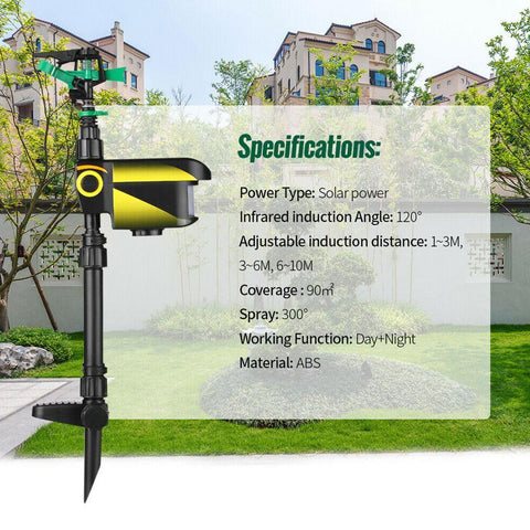 Solar Powered Motion Activated Deer Sprinkler PACK OF 4 - Get Rid Of Deer