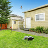 Image of motion detector strobe light in a garden