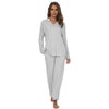 Image of Bamboo Viscose Pajamas for Women Long Sleeve Sleepwear Set