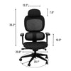 Image of Ergonomic Home Office Chair with Soft Cushion & Lumbar Support