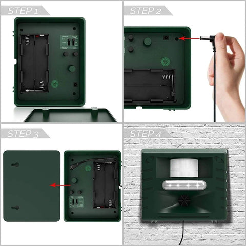 Woodpecker Ultrasonic Repeller for Effective Bird Control PACK of 4 - Get Rid of Woodpeckers