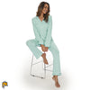 Image of Bamboo Viscose Pajamas for Women Long Sleeve Sleepwear Set