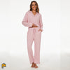 Image of Bamboo Viscose Pajamas for Women Long Sleeve Sleepwear Set