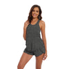 Image of top tank bamboo viscose pajamas, dark heather gray