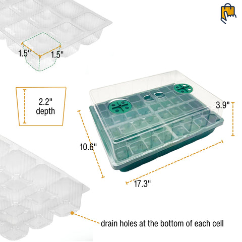 seed starter tray, sizes