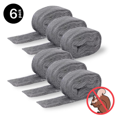 stainless steel wool pads for squirrel control, 6 pack