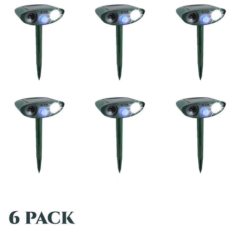 Ultrasonic Outdoor Mice Repeller PACK of 6 - Solar Powered - Get Rid of Mice