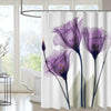 Image of Shower Curtain with Metal Hooks, 72" x 72" - Purple Flower