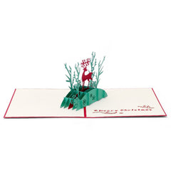 3D Christmas Reindeer Pop Up Card and Envelope
