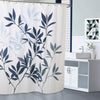 Image of Shower Curtain with Metal Hooks, 72" x 72" - Blue Leaves