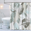 Image of Shower Curtain with Metal Hooks, 72" x 72" - Gray Leaves