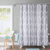 Image of Shower Curtain with Metal Hooks, 72" x 72" - Gray Pattern