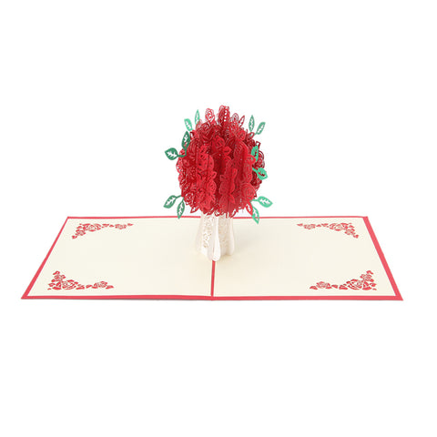 3D RED Bouquet Pop Up Card and Envelope