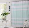 Image of Shower Curtain with Metal Hooks, 72" x 72" - Mint Lines