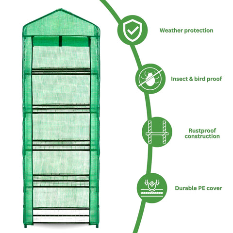 5-Tier Mini Greenhouse for Indoor and Outdoor