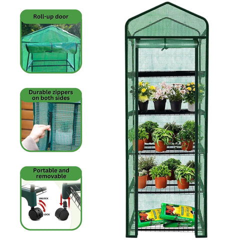 5-Tier Mini Greenhouse for Indoor and Outdoor
