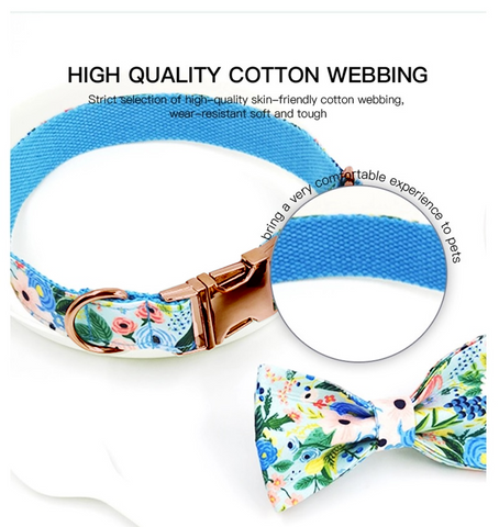 Dog and Cat Comfortable Collar with Bowtie Neck Tie