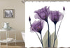 Image of Shower Curtain with Metal Hooks, 72" x 72" - Purple Flower