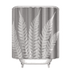 Image of Fabric Shower Curtain Set with Hooks Gray Leaves
