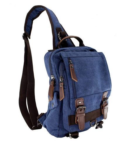 Retro Messenger Bag Canvas Shoulder Backpack Travel Rucksack Sling Bag