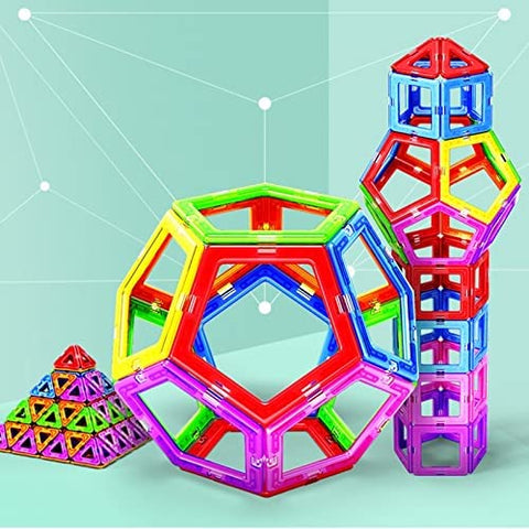 Upgraded Magnetic Blocks Tough Building Tiles Toy - 60 Piece