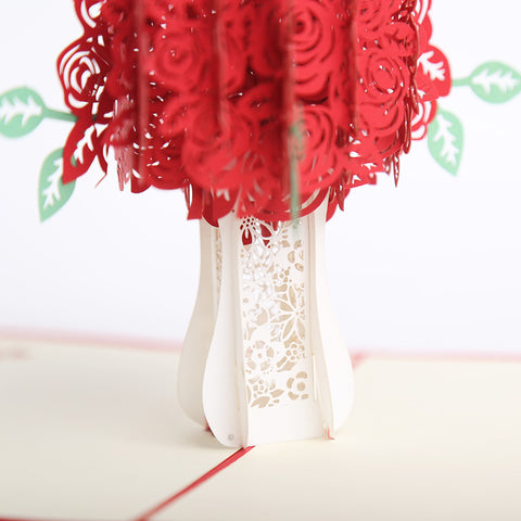 3D RED Bouquet Pop Up Card and Envelope