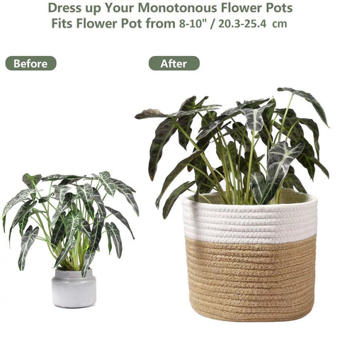 Sturdy Jute Rope Plant Basket Cover