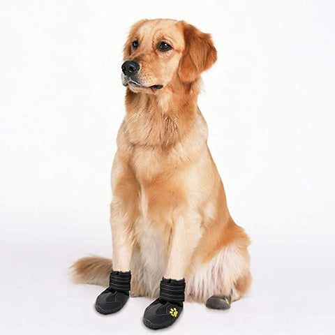 Waterproof Dog Boots with Reflective Velcro Strip - 4PCS