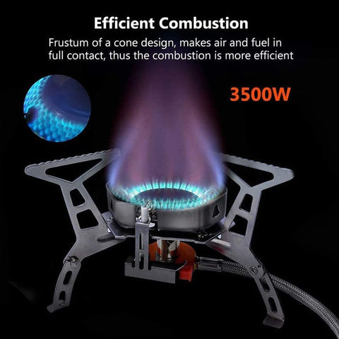 Portable Camping Stove - Windproof Lightweight Collapsible Backpack Stove Burner