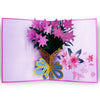 Image of 3D Valentine's Day Pink Flower Bouquet Pop Up Card and Envelope
