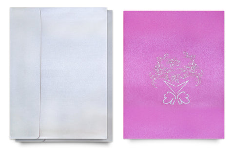 3D Valentine's Day Pink Flower Bouquet Pop Up Card and Envelope