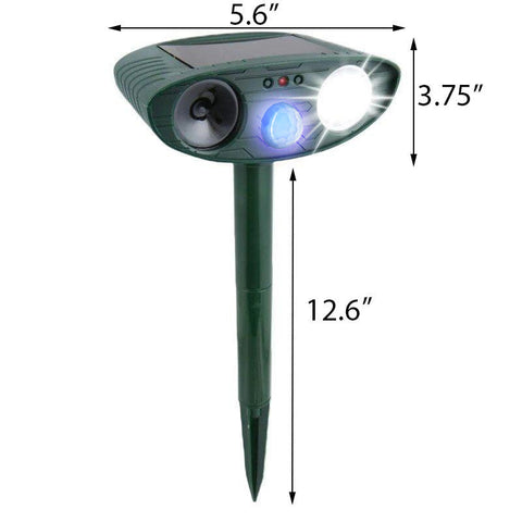 Mole Outdoor Ultrasonic Repeller - Solar Powered Ultrasonic Animal & Pest Repellant - Get Rid of Moles in 7 Days