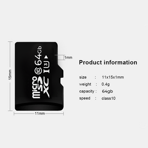 Memory Card - 64GB SD Card with Adapter MICRO