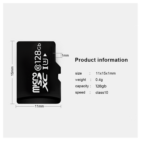 Memory Card - 128GB SD Card with Adapter MICRO