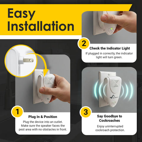 Ultrasonic Cockroach Repeller - Get Rid Of Roaches In 48 Hours Or It's FREE