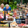 Image of fly fan for table, applied on a picnic tables outdoors