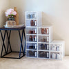Image of Clear Plastic Stackable Shoe Boxes Storage Containers