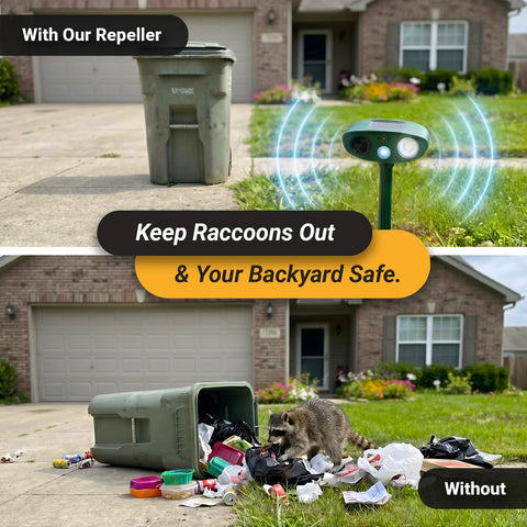 Solar Ultrasonic Raccoon Repellent Outdoor