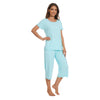 Image of bamboo viscose pajama set, aqua green