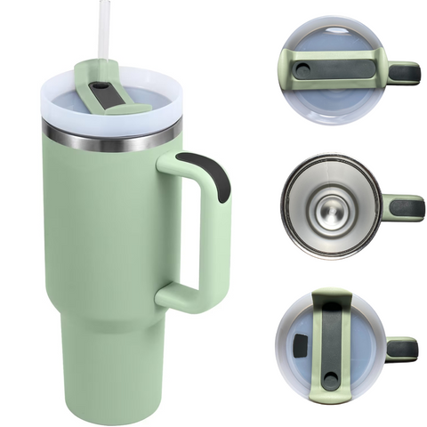 Stainless Steel Tumbler with Straw and Lid