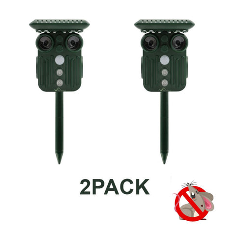 Ultrasonic Solar Mice Repeller PACK of 2 - 5 Adjustable Modes - Get Rid of Mice in 48 Hours