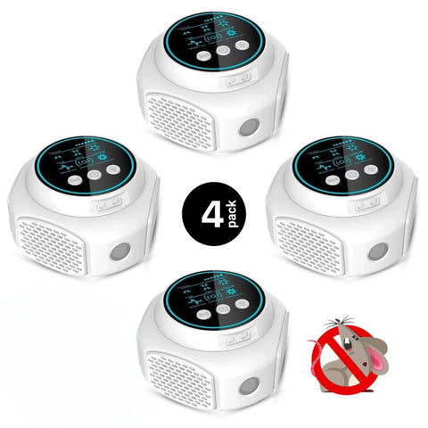 Smart Mice Indoor Repeller PACK of 4 - 360° Coverage for Mice - Free Home