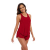 Image of top tank bamboo viscose pajamas, wine red