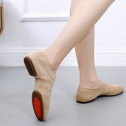 Dance Shoes for Women Low Heel Elastic Slip On