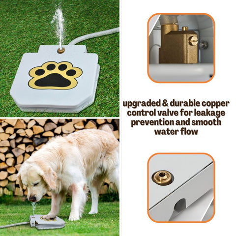 Outdoor Dog Drinking Fountain Step On Sprinkler Pedal