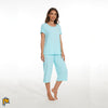 Image of bamboo viscose pajama set, aqua green