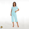 Image of bamboo viscose pajama set, aqua green