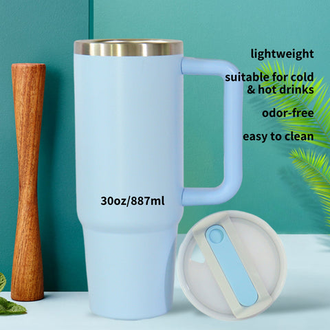 Stainless Steel Tumbler with Straw and Lid