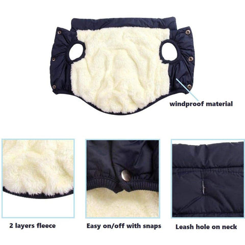 Double Layer Fleece Warm Dog Jacket Coat Vest