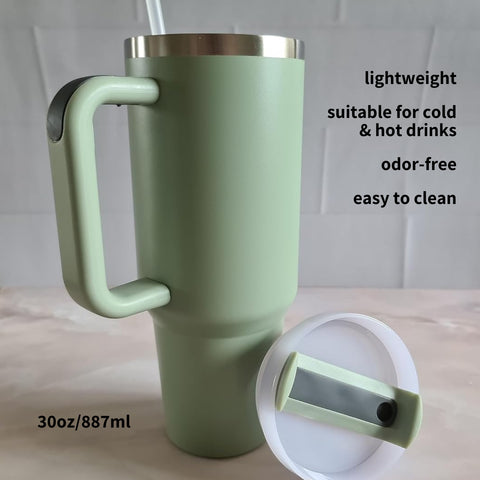 Stainless Steel Tumbler with Straw and Lid